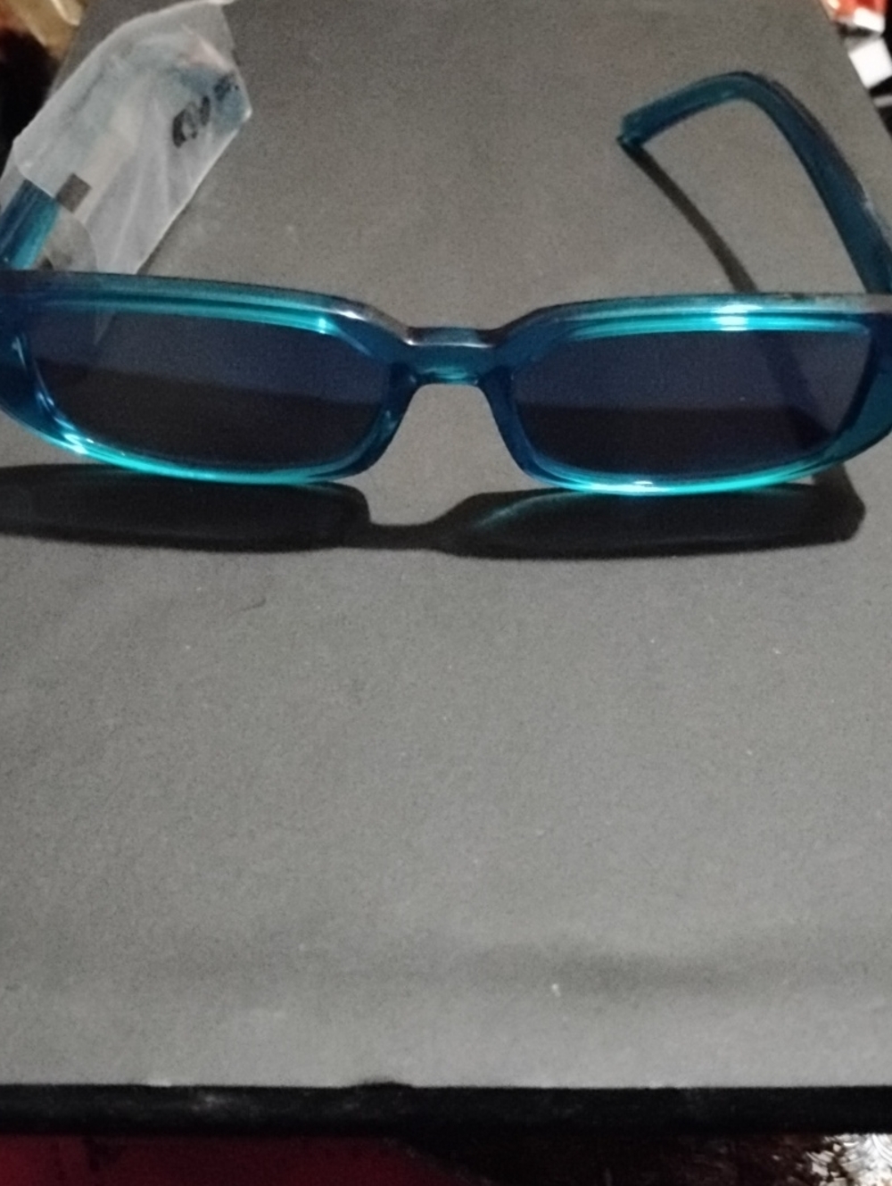 Men's Aqua Blue Rectangle Swim Sunglasses